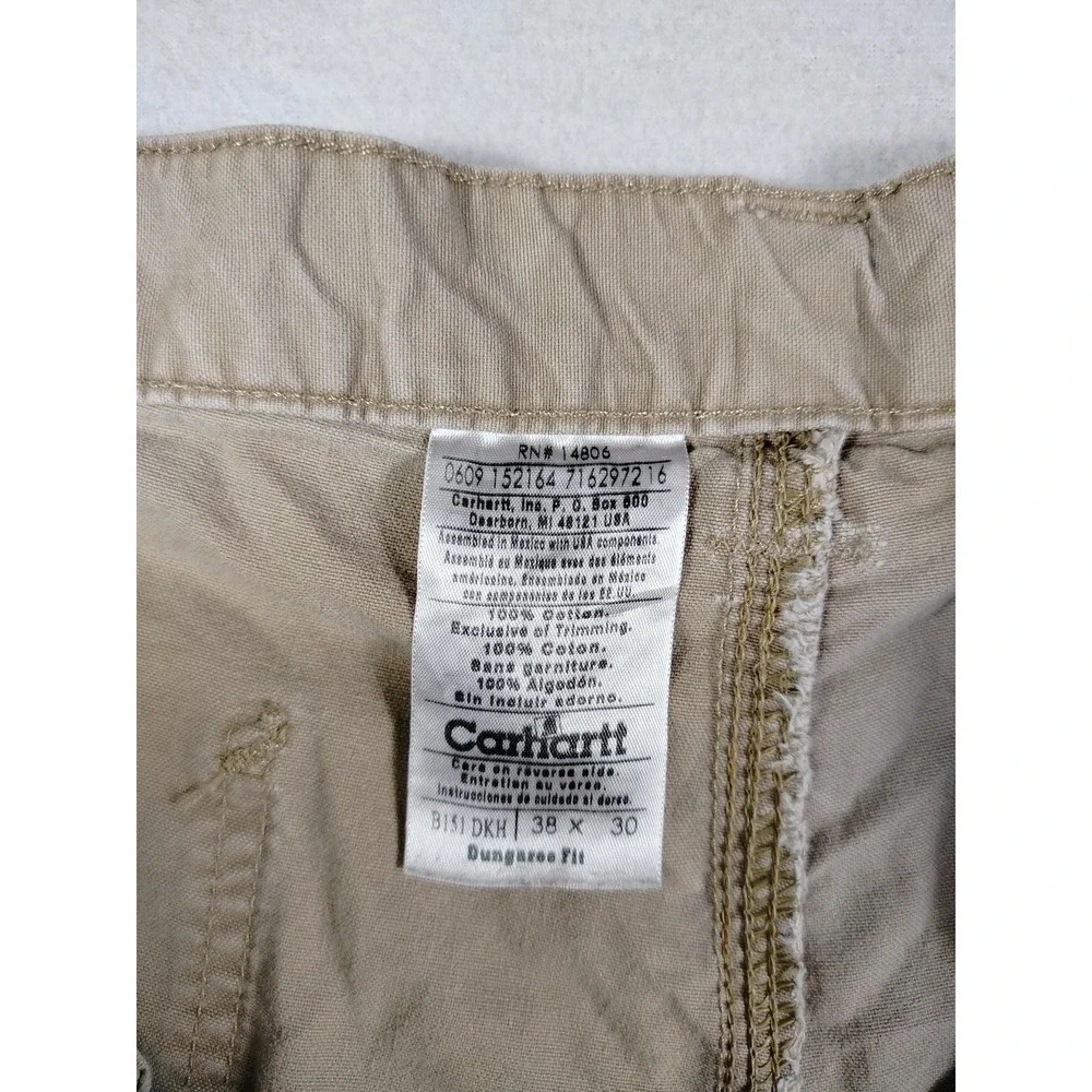 Carhartt Pants Mens 38 Khaki‎ Dungaree Fit Carpenter Workwear Utility